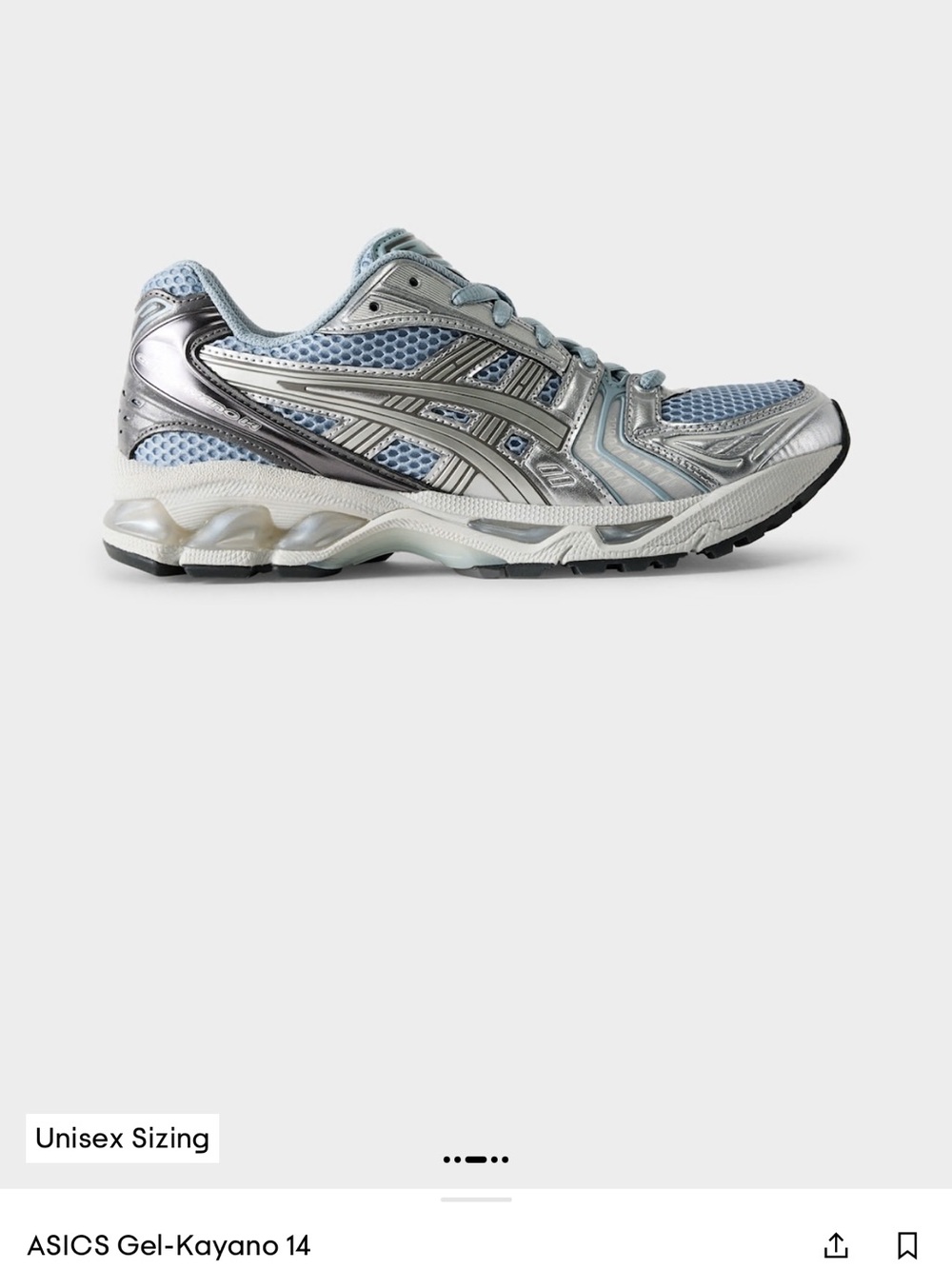 ASICS x Aritzia Gel-Kayano 14 Women's Silver & Light Blue Running Shoe